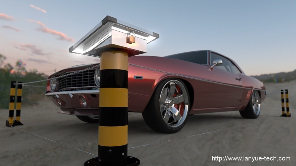 太阳能遥控折叠地桩